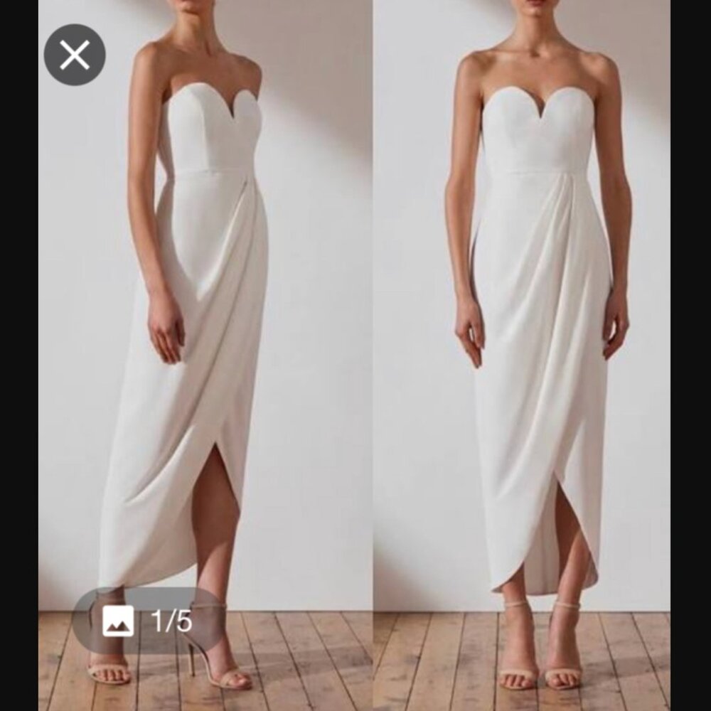 Shona Joy Core U Bustier Dress in Ivory
